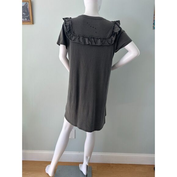 Clare V. Charlotte Ruffle Tshirt Dress Faded Grey size Medium - Picture 8 of 12